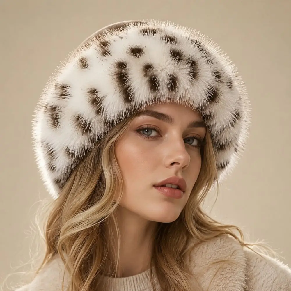 Warm Fur Fur Cap Thicken Material Windproof Warm Winter Hat Soft Lining Ear Flaps Fluffy Bucket Hat Skiing Riding