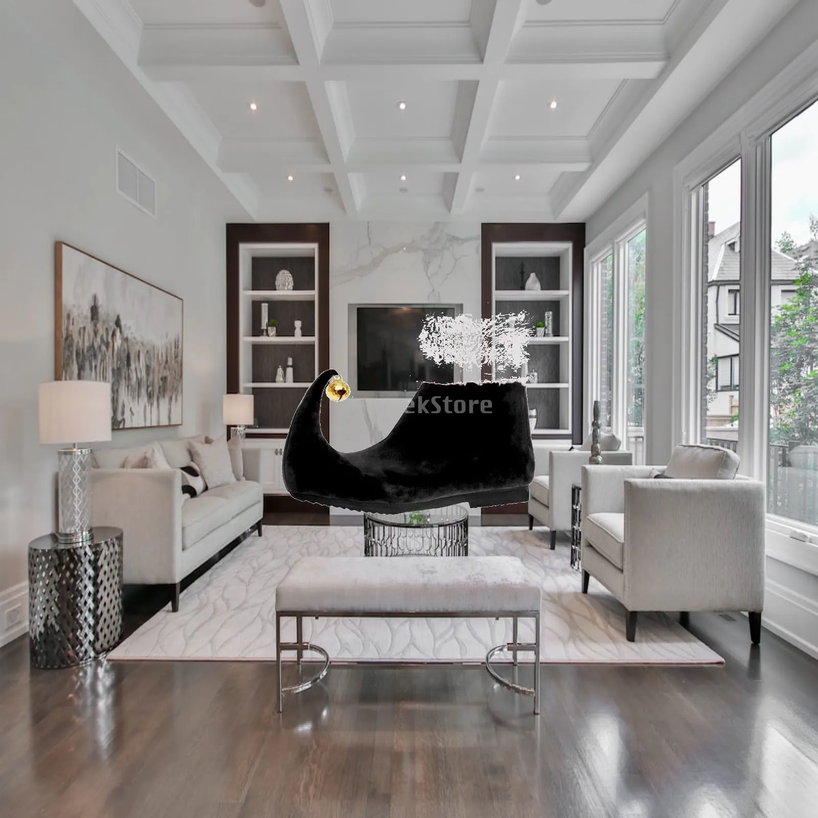 Christmas Elf Shoes with Bells Adorable Ornament Suede Rubber Clown Slippers for Fancy Dress Role Play