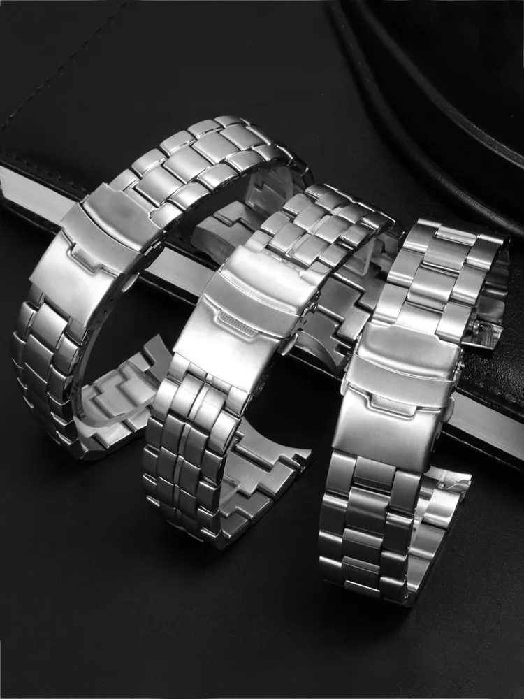 Stainless Steel Watch Strap Men's Suitable for Casio EF-501 521 527 544 563 Series Arc Bracelet 22mm