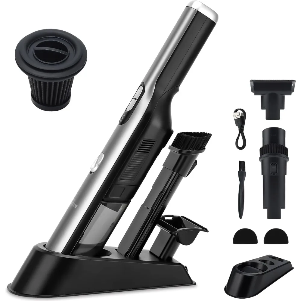 

Handheld Vacuum Cordless Car Vacuum Cleaner with 18KPa Powerful Suction, Portable Chargeable Handy Vac with LED Front Light & St