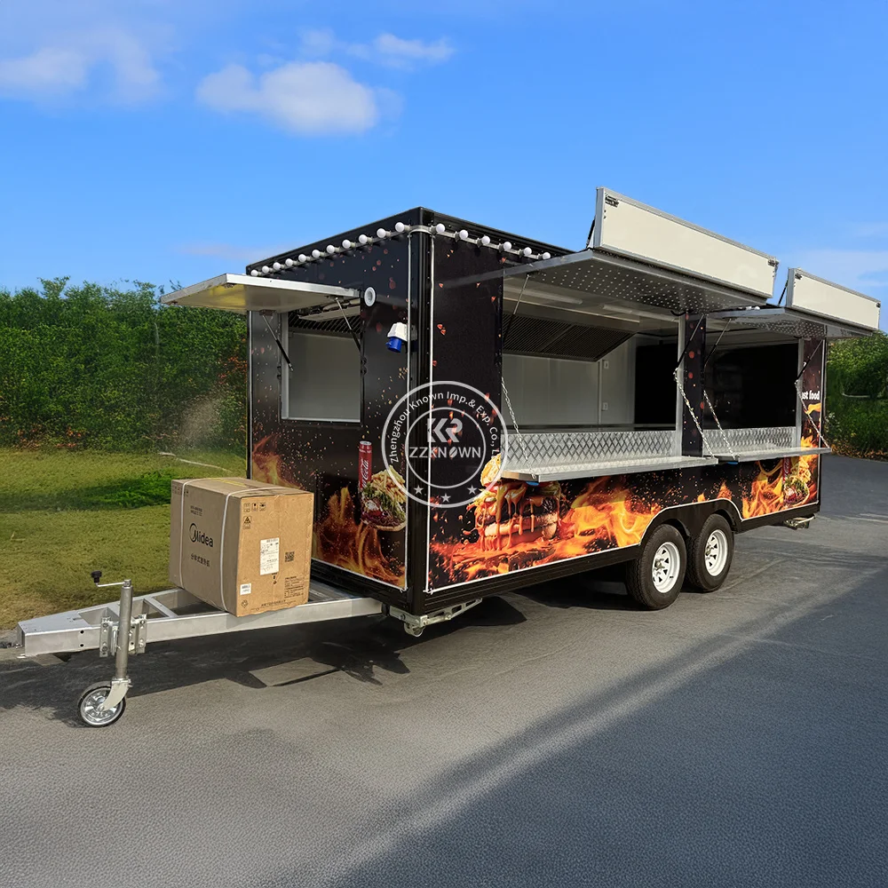 

Street Food Trailer Fully Equipped Hamburger Pizza Truck Mobile Ice Cream Cart Concession Food Truck With Full Kitchen