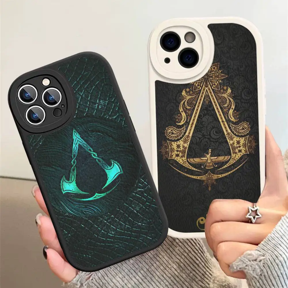 لعبة كلاسيكية A-Assassin-S-Creed شعار سيليكون جراب هاتف آيفون 16 15 14 13 12 11 برو ماكس غطاء جلد صغير ناعم