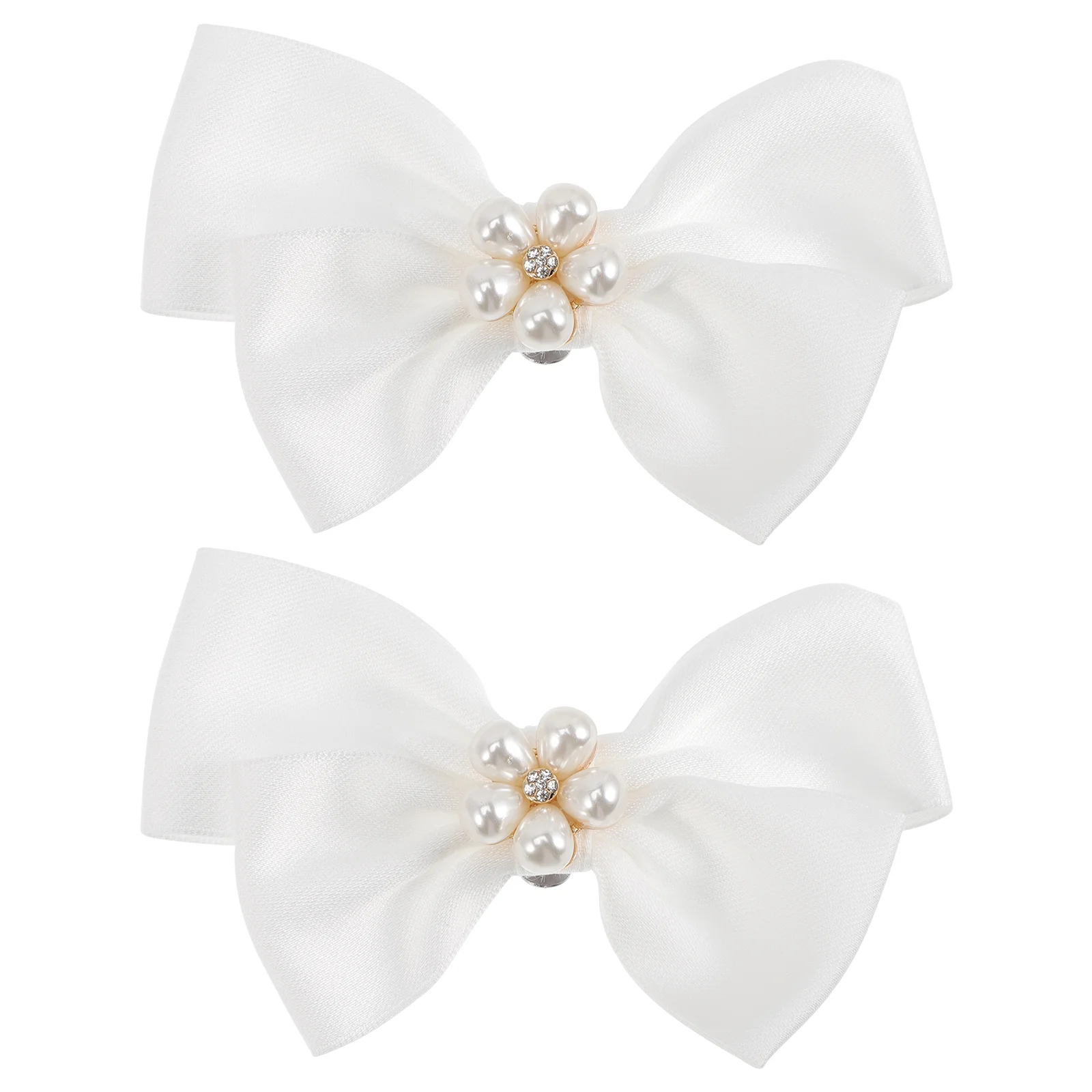 10 Pcs Bow Shoe Clips for Heels Pearls Jewelry White Decor Accessories Wedding Prom Birthday Party Shoe Buckles