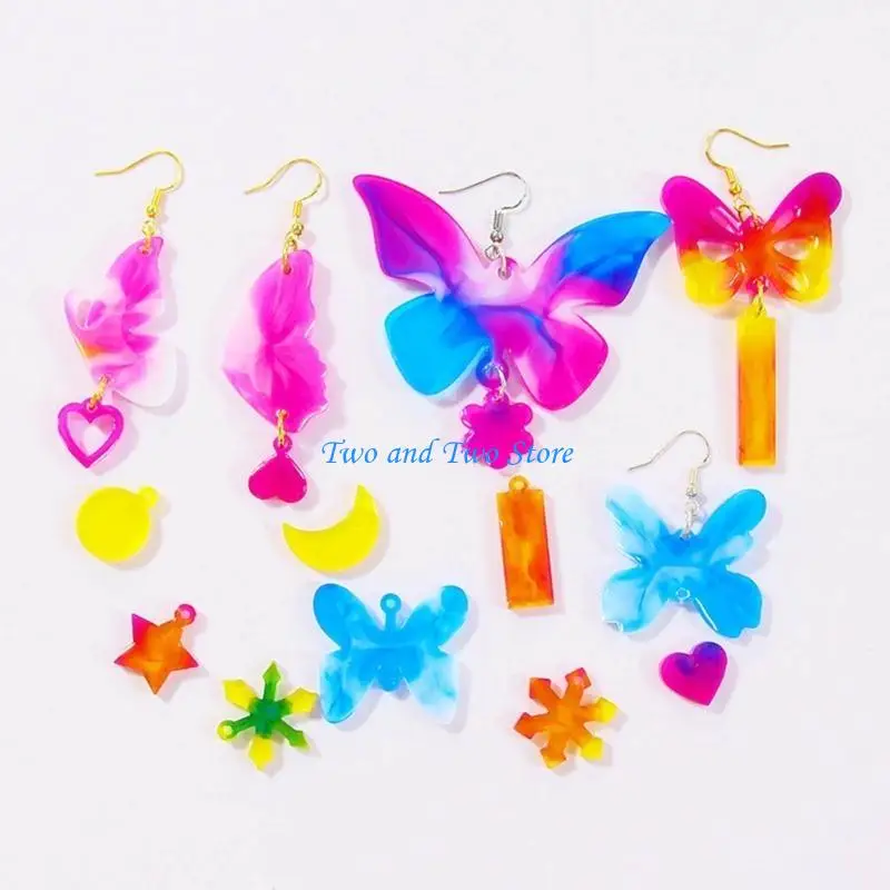 

HX6F DIY Crystal Epoxy Mold Earrings Jewelry Mold Hanging Pendant Craft Silicone Mold