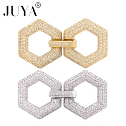 JUYA Fastener Fold Clasps For Jewelry Making AAA Cubic Zirconia Buckle Clasp Hooks Connectors DIY Handmade Jewelry Accessories