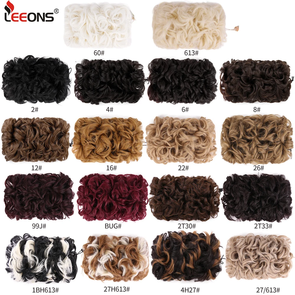 Short Curly Ponytail Extension Drawstring Loose Hair Bun Hairpiece For Women High Temperature Synthetic Fiber Hair Bun Extension