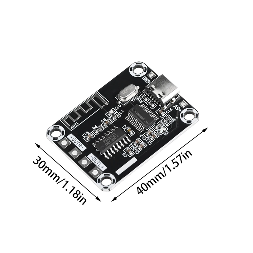 Mini PAM8403 Class D BT Digital Power Amplifier Board XH-A155 DC5V 5W+5W Amplifier Board TYPE-C Power Supply