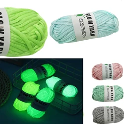 4mm 45meters Thick Yarn Glow in the Dark Polyester Luminous Chunky Yarn Colored Cloth Yarn for Hand Knitting Woven Bag Carpet DI