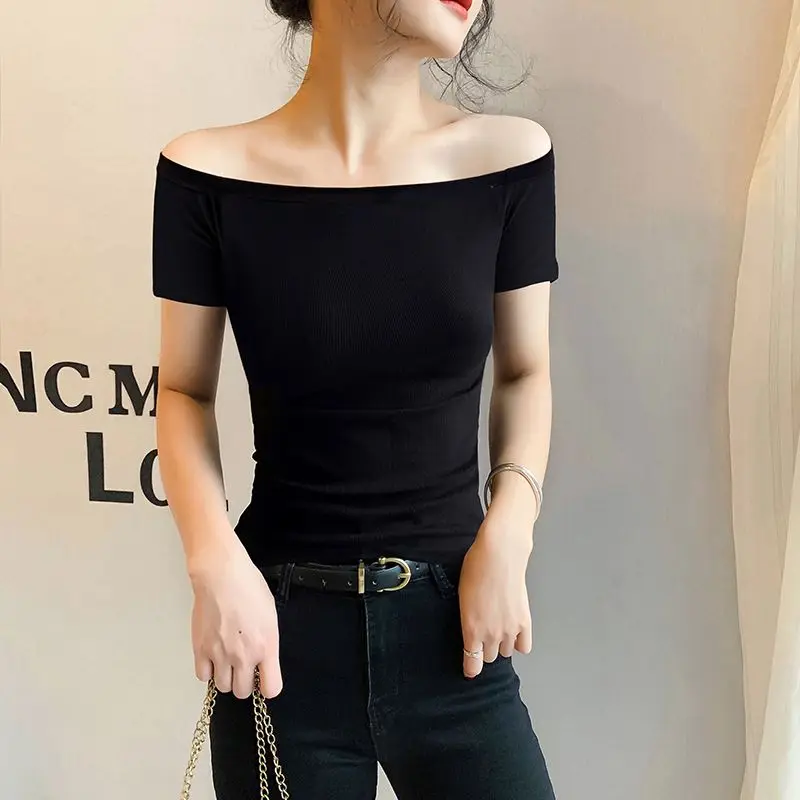 

Off Shoulder T-Shirt Womens Basic Tops Unique Special Different Distinctive Original Singular Particular Specific Separate Girls