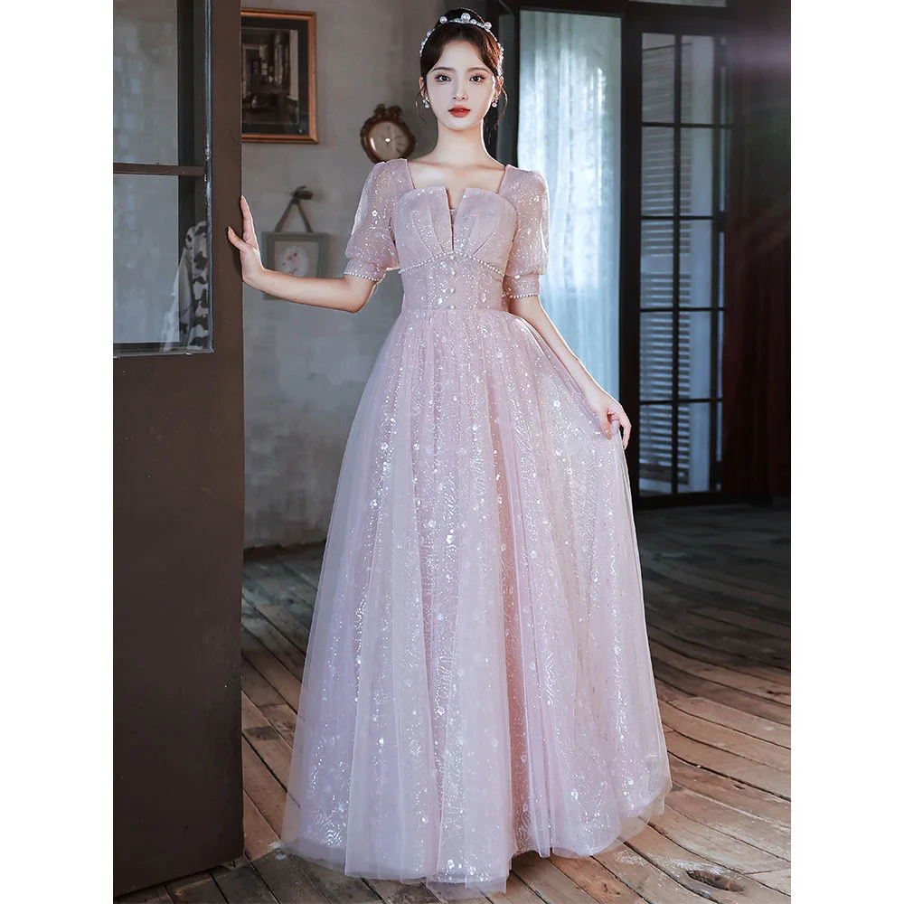 Princess Maxi Dress Temperament Princess Cheongsam Mesh Vestidos Lady Elegant Formal Party Dress Gown Long Qipao Hostess Dress