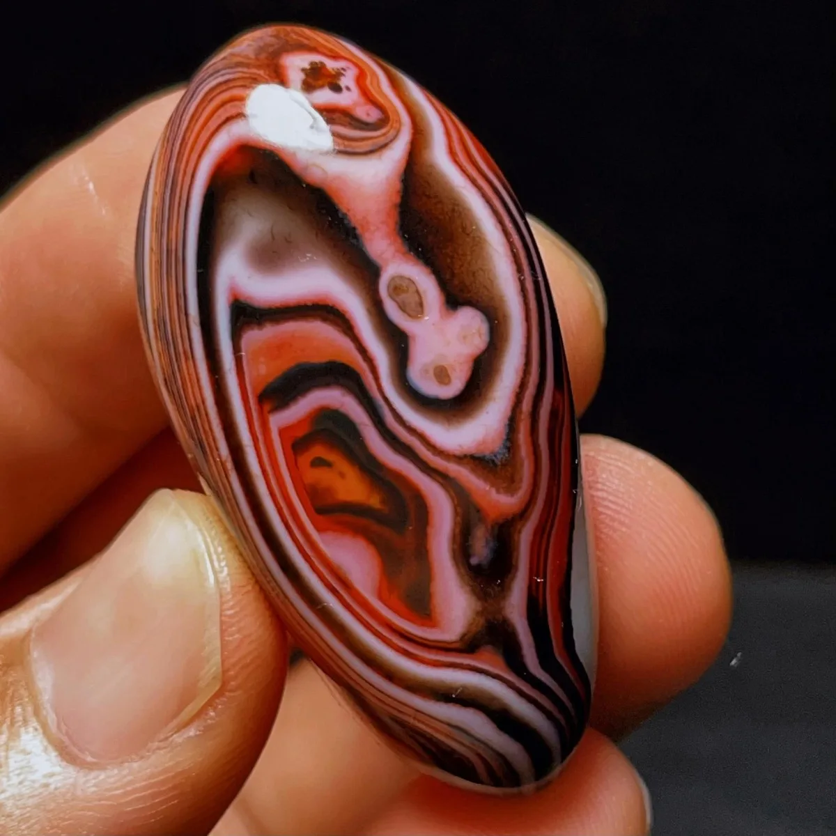 River Stone Banded Agate Palm Stone, Tumbled Polished, Translucent Beauty, Collectible, Natural Stone, Crystal Collection