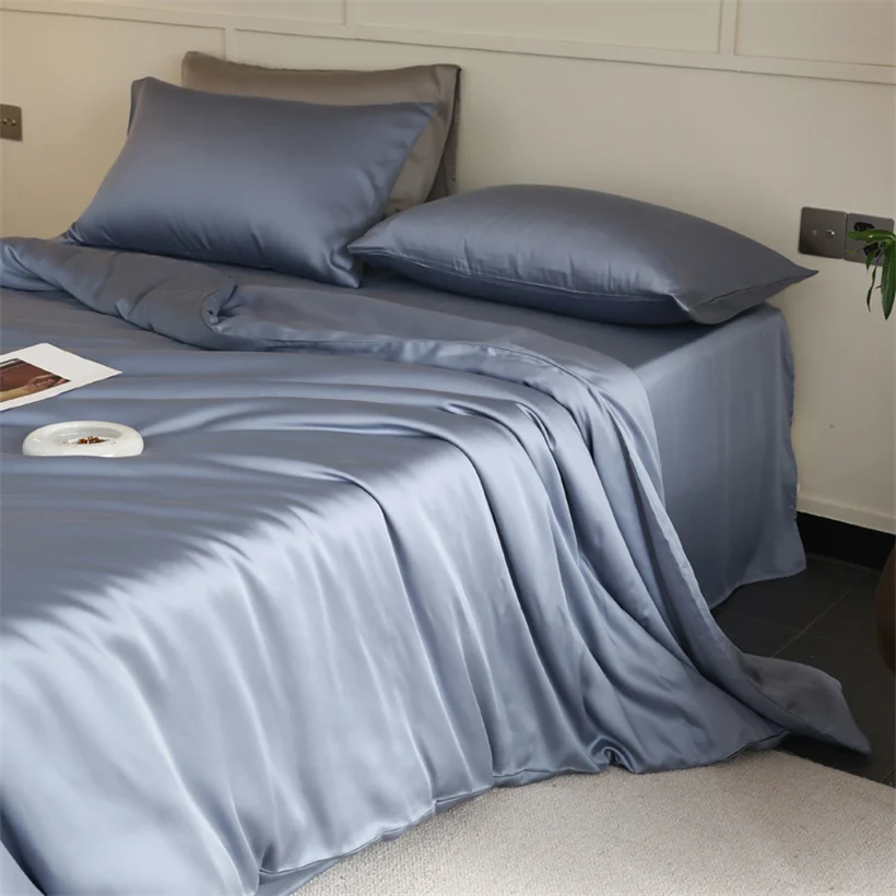 Mulberry Zijden Beddengoedset Luxe Natuurlijke 100% Zijden Dekbedovertrekset Laken Kussensloop Enkel Dubbel Laken King Queen Size