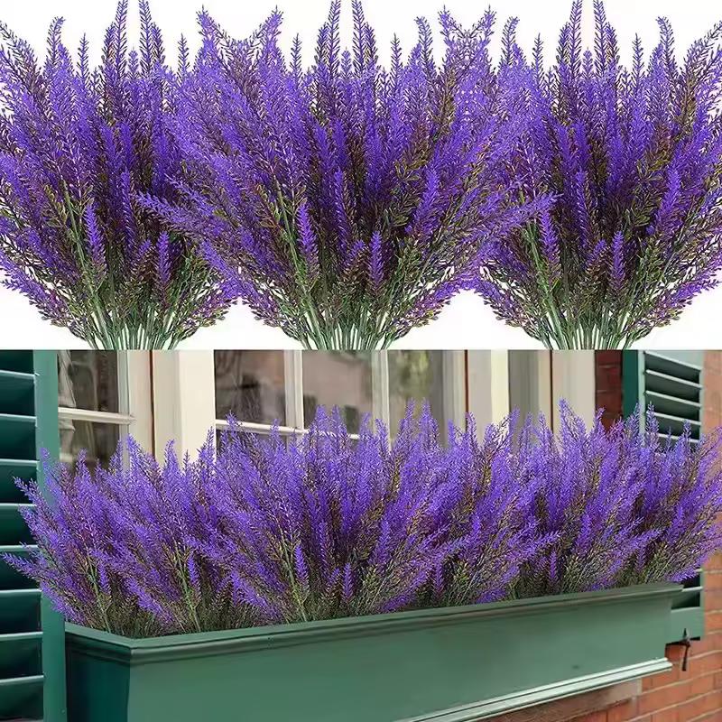Lavanda provenzal, flores artificiales de plástico, plantas falsas, boda, hogar, decoración de jardín al aire libre, decoración de mesa
