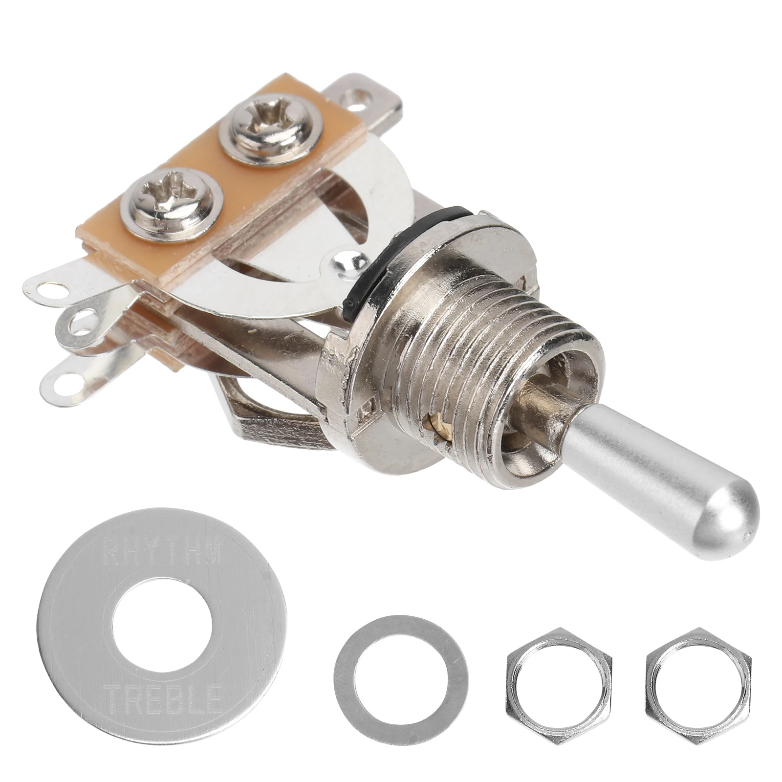 

Toggle Pickup Selector 3 Way Electric Guitar Switch Knurled Nut Flat Washer Silver Guitar Tone Control Replacement
