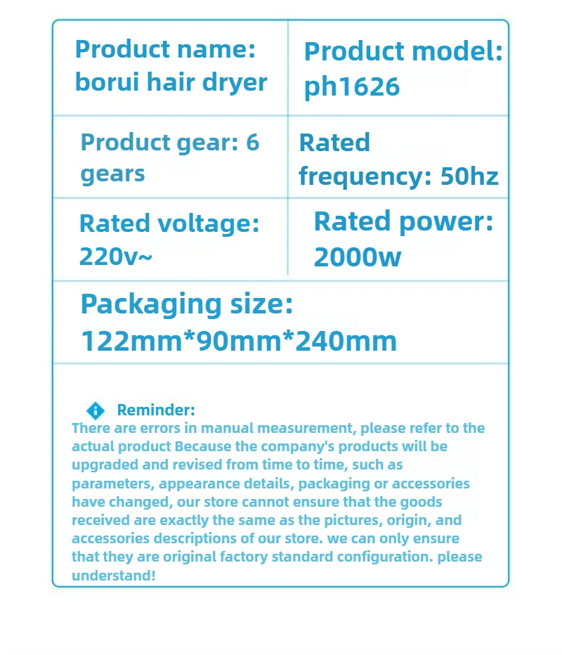 Corrugated Silk Hair Dryer Handle Foldable Hair Dryer 2000W High-power Household Hair Dryer Thermostatic Care 3 Levels