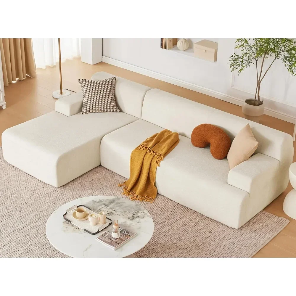 

107” Modular Sectional Sofa, Modern Couch Sponge Sectional Sofa Couch for Living Room, High Density Sponges Cloud Couch