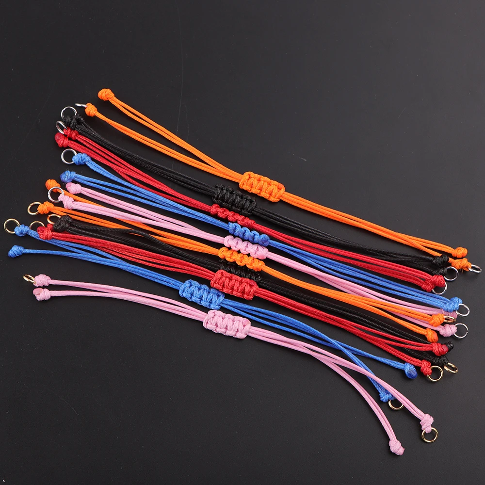 20pcs/lot Handmade Wax Thread Braided Bracelet Adjustable Waxed Cord Pendant Chain for DIY Handmade Bracelet Accessories Jewelry