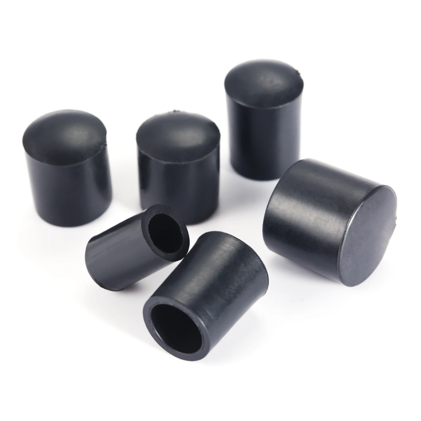 50pcs Rubber Round Tube End Push-in Cap Cover M6 M8 M10 M12 Pipe Plug Screw Thread Protector Bolt Safety Chair Feet Table Tip