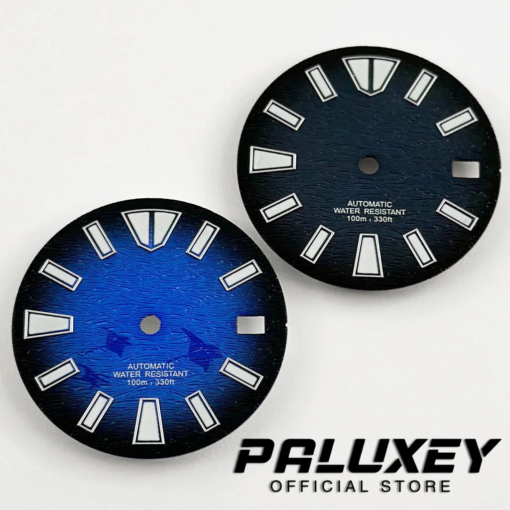 NH35 Gradient Colour 29MM Dial Black Blue Green Luminous Dial Fits NH35 Movements 3.0,3.8 O'clock Watch Faces