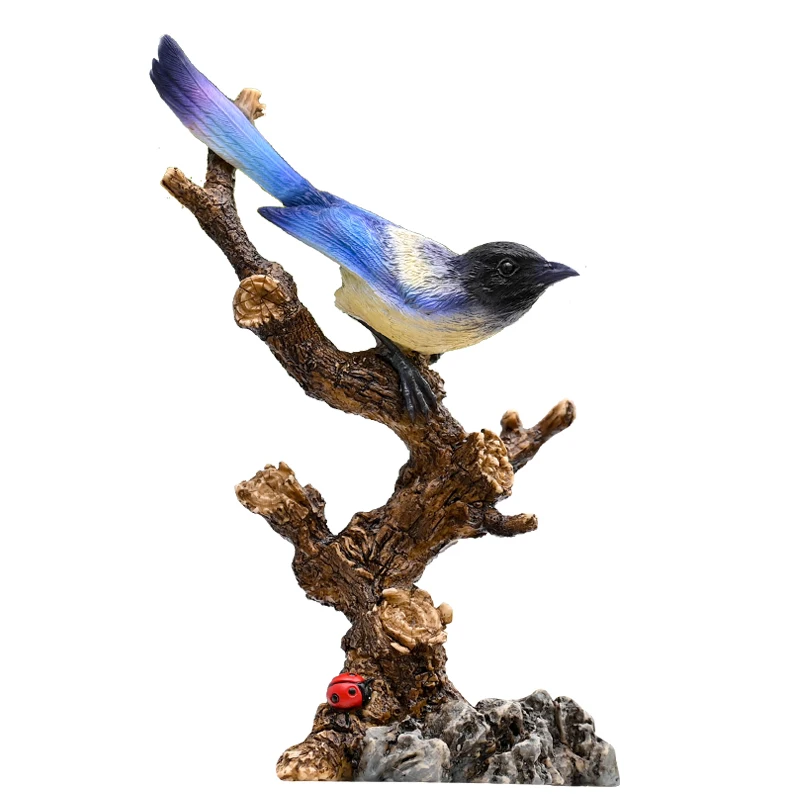 Simulation magpie ornament garden bonsai rockery landscaping decoration resin bird desktop living room porch furnishings