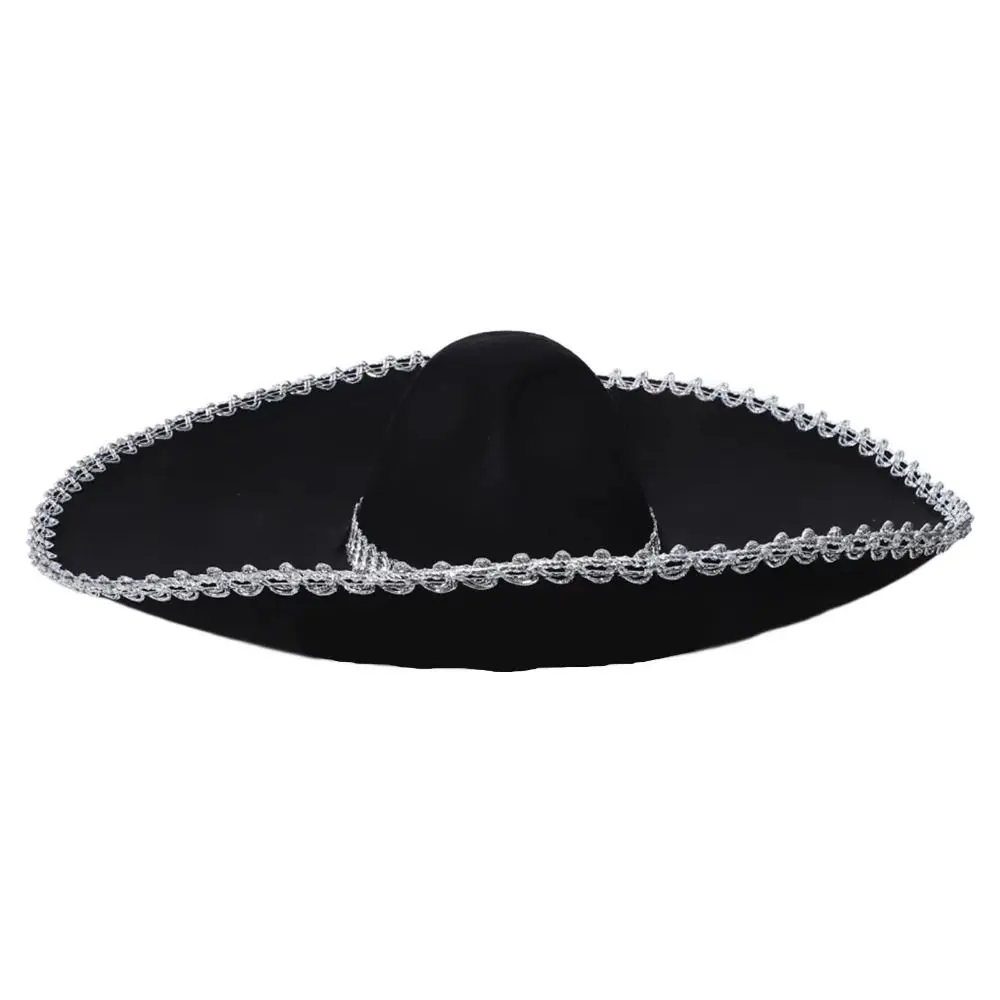 Carnival Vintage Black Mexican Hat Stage Performance Magician Hat Holiday Costume Hat Top Hats Cosplay Hat Halloween