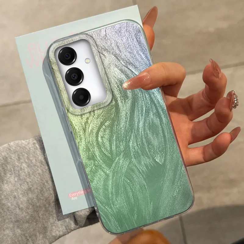 حافظة متدرجة لهاتف سامسونج جالاكسي A56 A16 A07 A17 A26 A36 A55 A35 A15 A14 S25 S24 S23 FE Plus غطاء ممتص للصدمات للنساء Funda