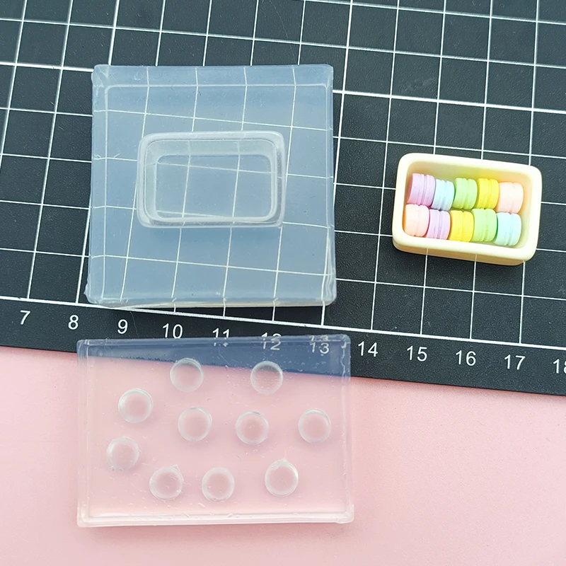 Molde para caja de mini macarons, para casa de muñecas de arcilla, dulces, manualidades, comida en miniatura, moldes DIY