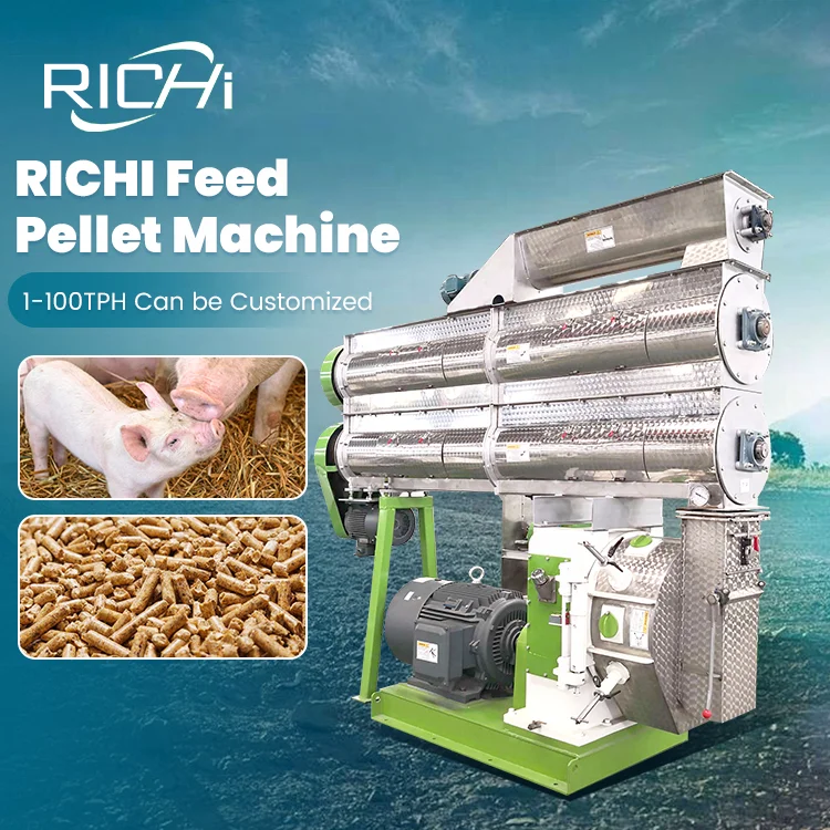 ATV&UTVRICHI Professional Feed Pelleting Machine - High Output Chicken Feed Pellet Machine 10 Ton Tph
