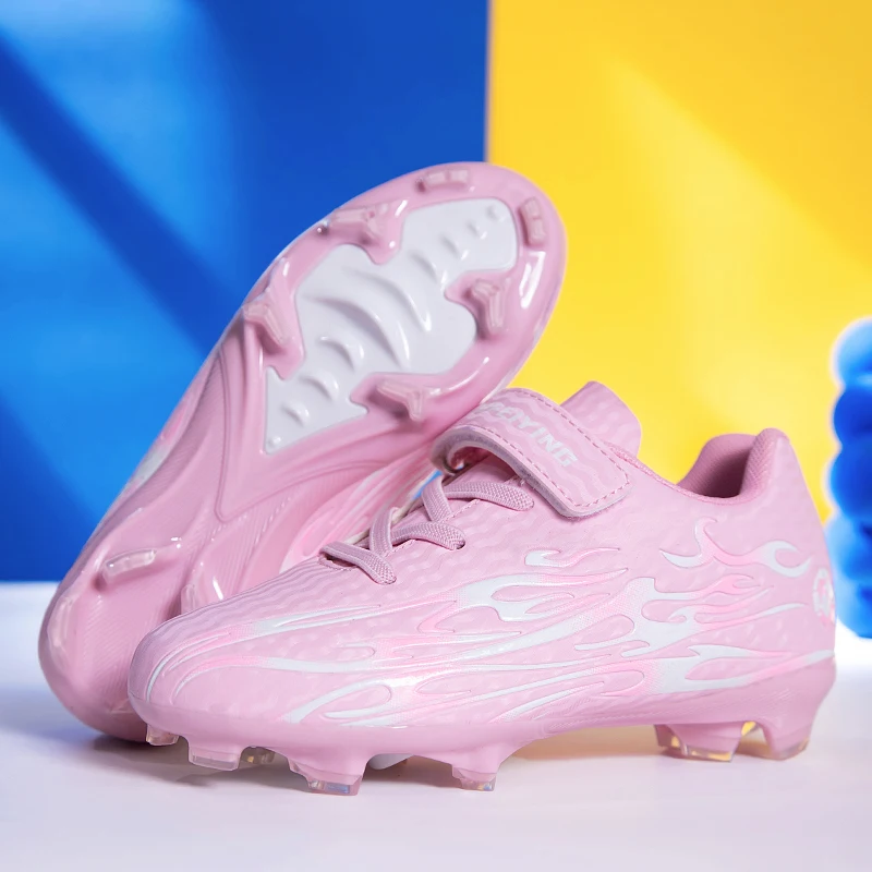 Пара детских четырехсезонных кожаных футбольных бутсов с длинными заклепками, износостойкие футбольные бутсы, размеры 30-39, XJL-25001-1