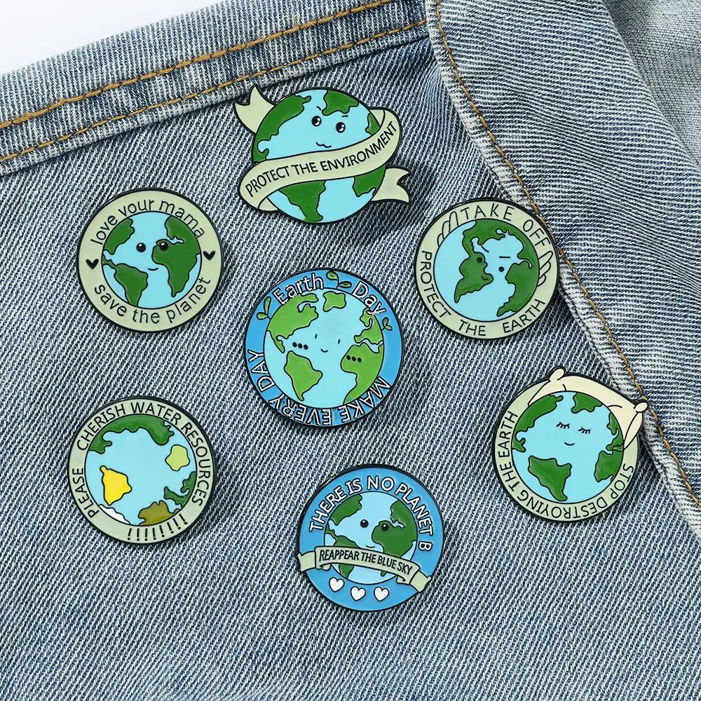 

Save Earth Brooch Save Water Brooch Environmental Brooch Protection Earth Environment Brooch Badge Save Earth Lapel Pin