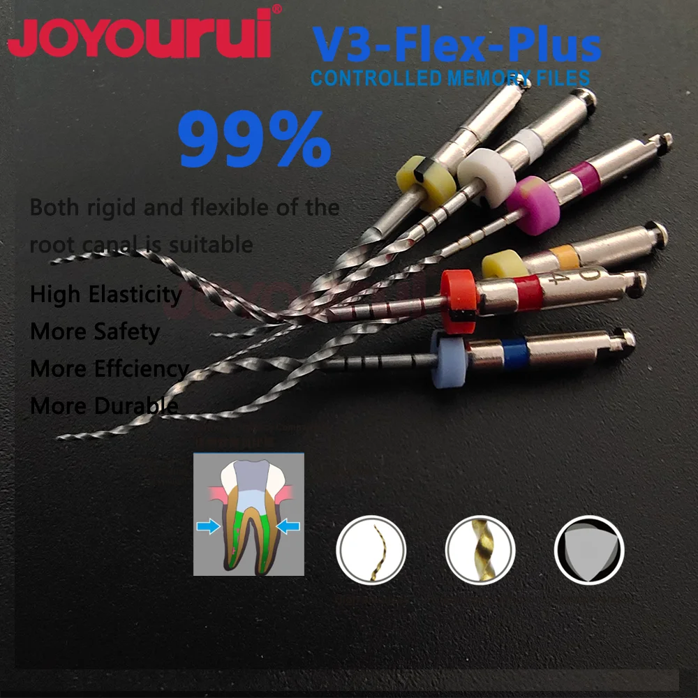 Flex Plus 6Pcs/Box Activated Root Canal File Dentist Tools Root Canal File Endodontic Files Engine Rotary Files Dental Materials