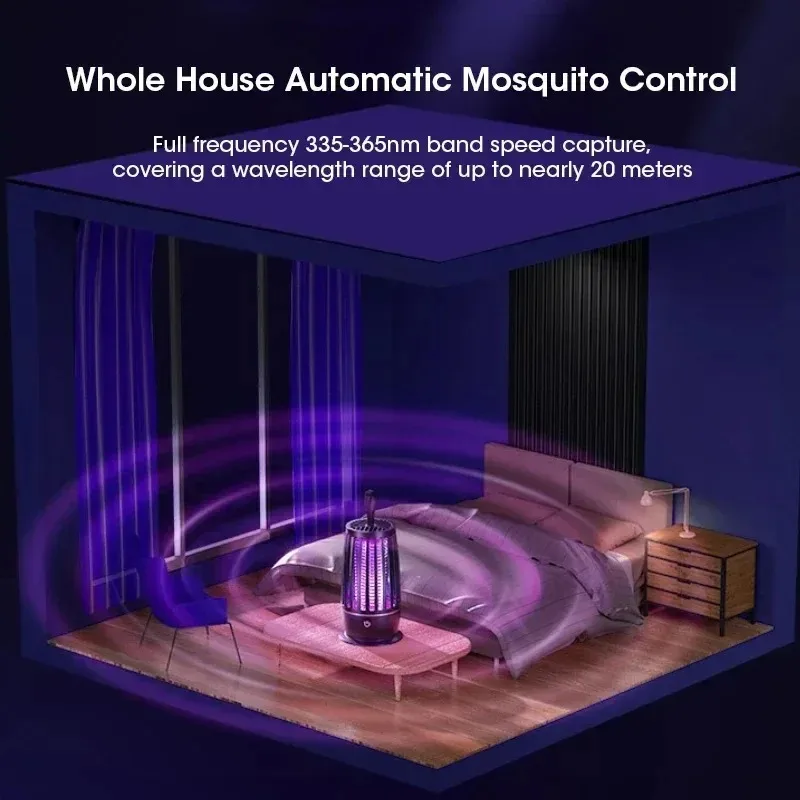 Lámpara Antimosquitos Electrónica Recargable por USB - Trampa para Insectos Silenciosa y Portátil para Uso en Interiores y Exteriores - Ideal para el Hogar