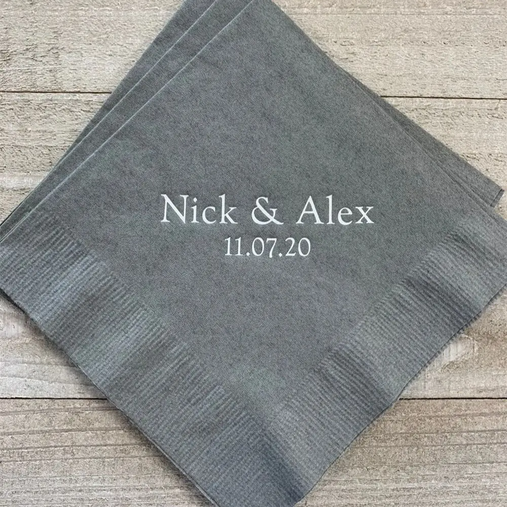 

50 Personalized Napkins Personalized Napkins Wedding Personalized Cocktail Beverage Paper Anniversary Party Monogram Custom Lunc