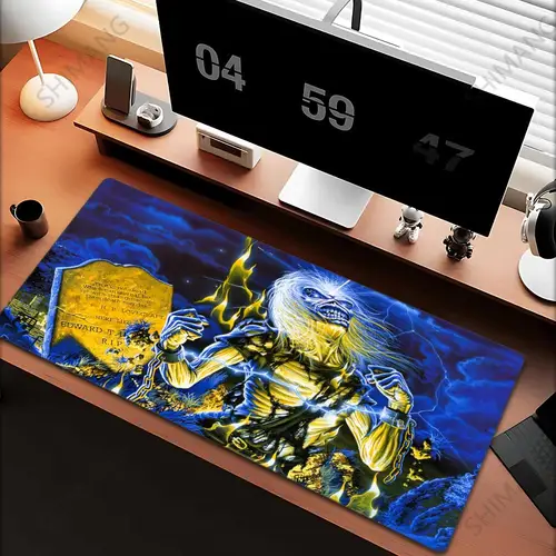 Cool I-I-Iron m-maiden alfombrilla de ratón grande para juegos LockEdge alfombrilla gruesa para teclado de ordenador mesa escritorio