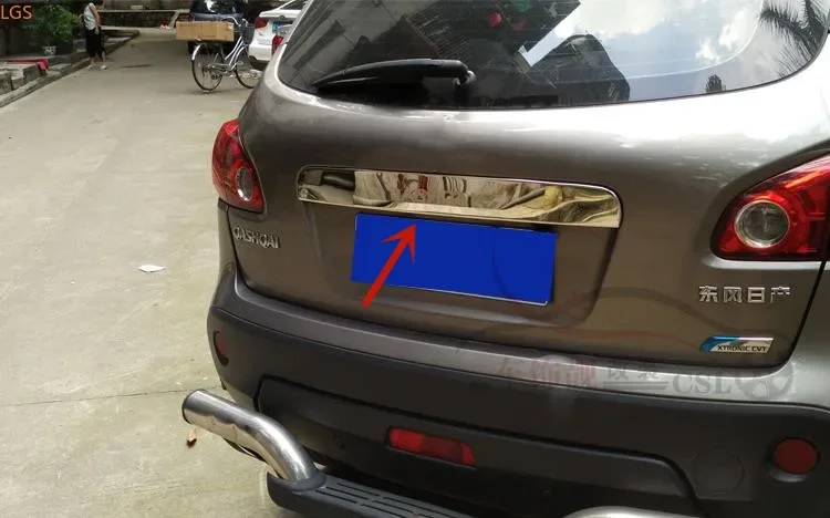 

For Nissan QASHQAI 2008-2015 stainless steel rear trunk door decorative strip Rear trim strip protection car accessories
