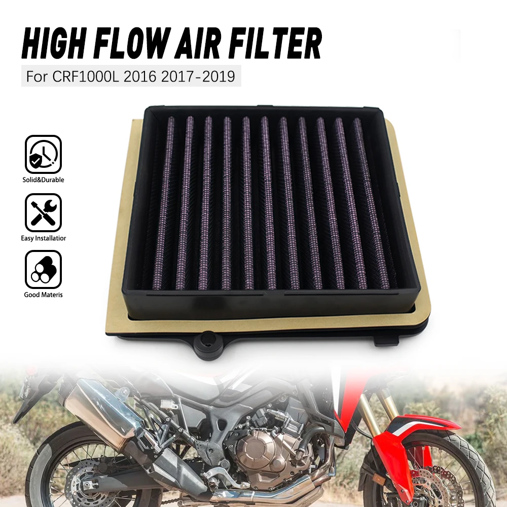 

Motorcycle High Flow Air Filter For Honda CRF1000L CRF1000 L CRF 1000L Africa Twin ABS DCT 2016 2017-2019