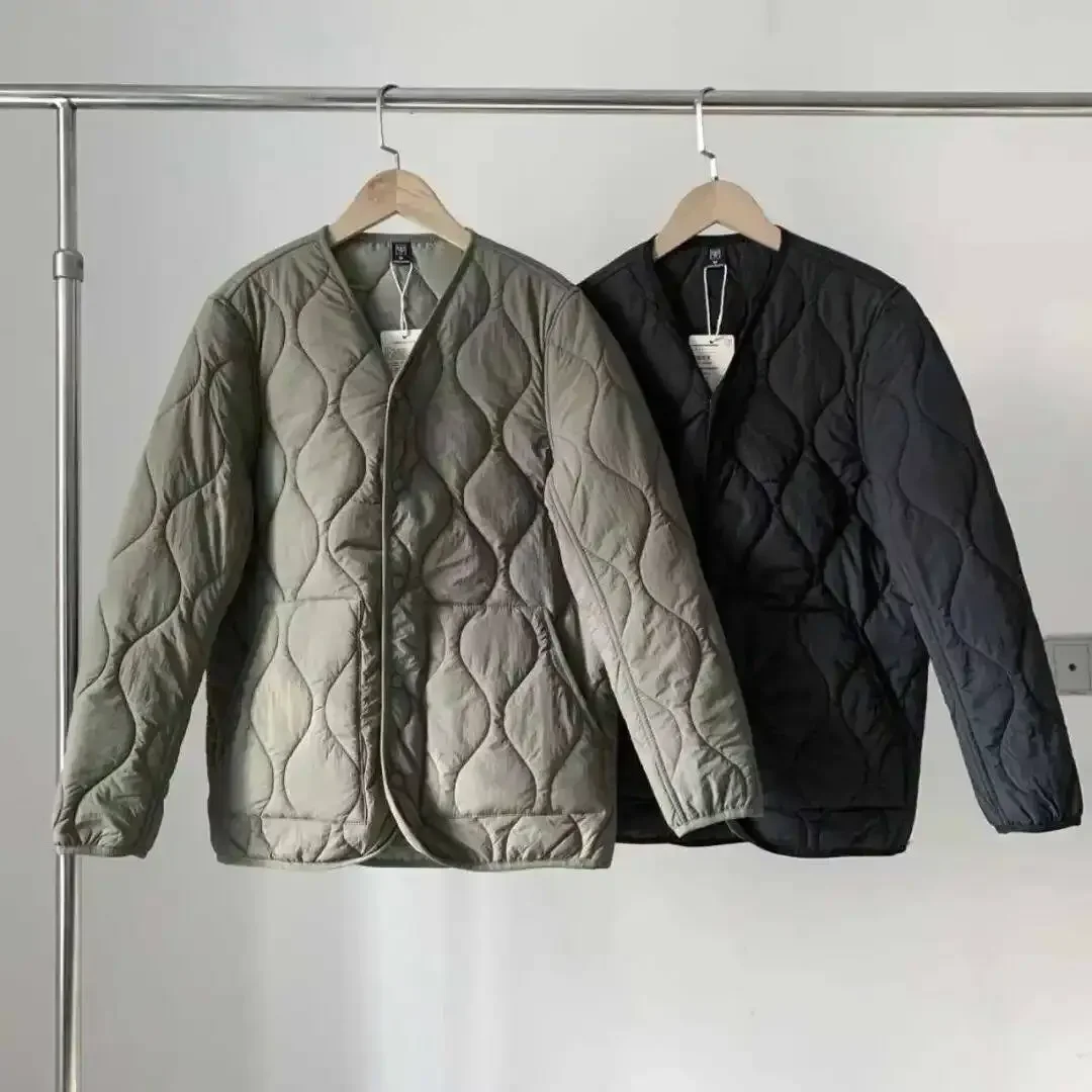 2026 Japanese Retro Light and Thin Rhombus Quilted Cotton Coats Men Women Winter Warm Windproof Versatile Cotton Coats Aesthetic