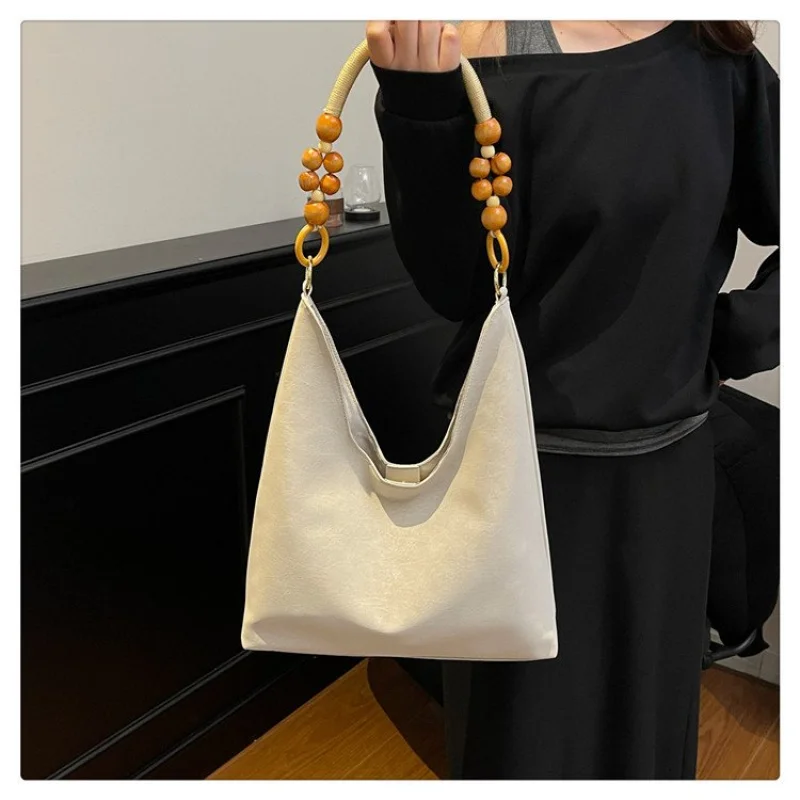 Deluxe dameshandtas gemaakt van achthoekig bedrukt leer, trendy Wales Vintage Commuter ruime stijl