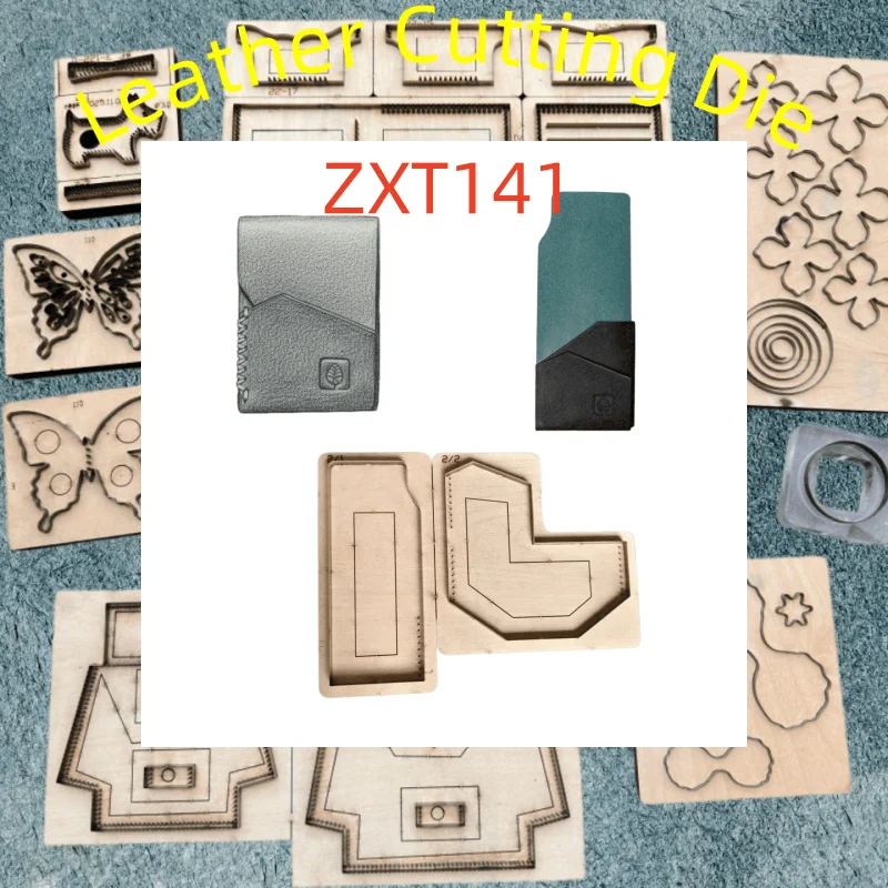 Simple Single Layer Leather Card Case Cutting Mold Japan Steel Blade Wooden Die Leatherworking Punch Mould zxt141