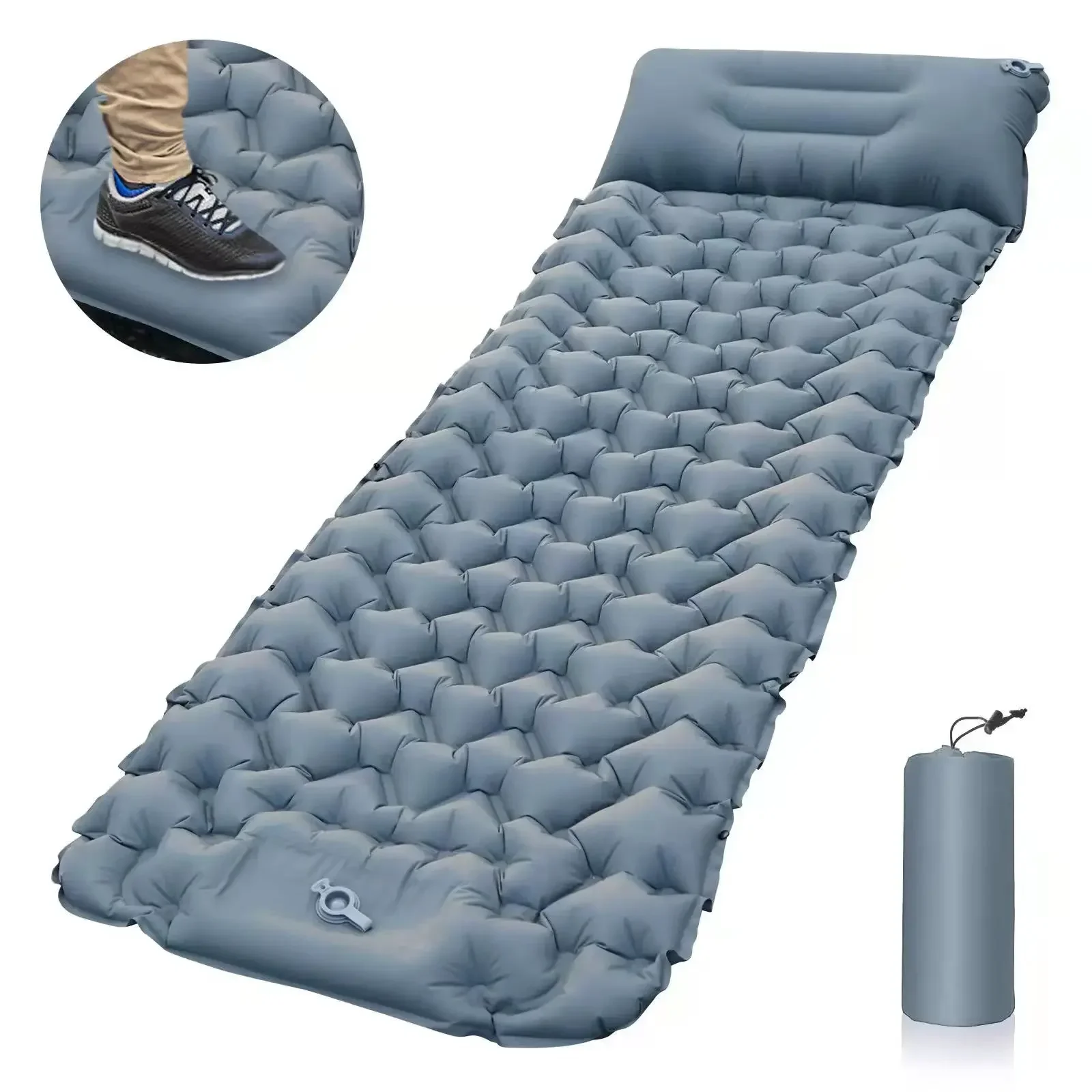 Outdoor slaapmatje Camping opblaasbaar matras met kussens Reismat Opklapbed Ultralicht luchtkussen Wandelen Trekking