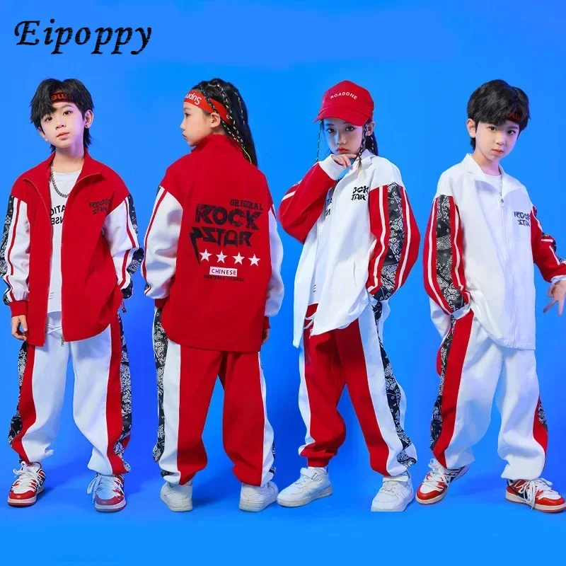 

Jacket Top Casual Jogger Pants for Girl Boy Jazz Dance Costume Clothes Wear Outfits Set