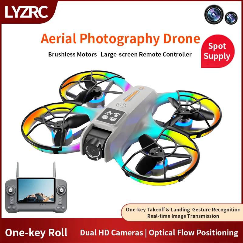 L8 Mini Drone Professional HD Camera With 4.3″ Screen Control Optical Flow Obstacle Avoidance Quadcopter Drnes Toys Gift