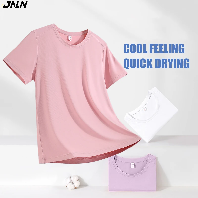 

JNLN Women's Running T-Shirt Stretch Quick Dry T-Shirt Trekking Hiking Climbing Sports Short Sleeve Tee Summer Gym Sportswear