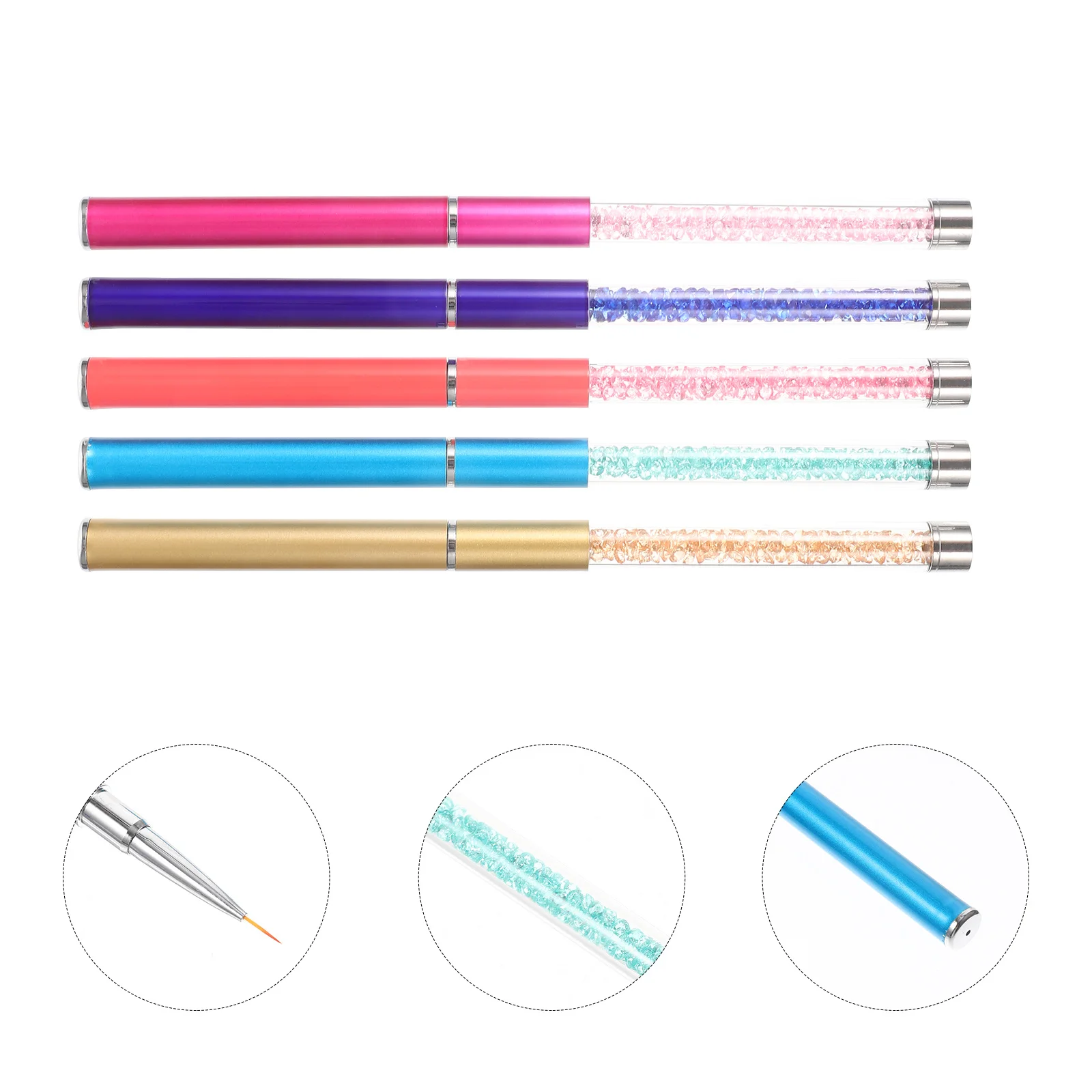 5pcs Art Brushes Kit Portable Liner Tools For Manicure Painting Decorative Dotting Design Diy Nail Pen Set Manicure Pens Nail