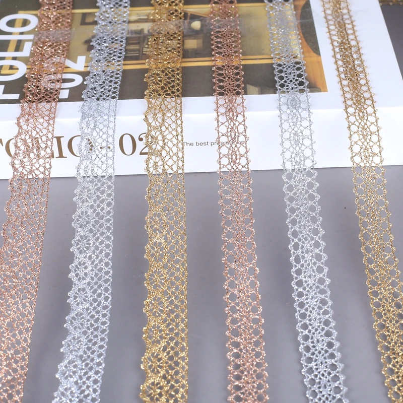 Many Styles of Gold and Silver Thread Handcraft Lace DIY Rose Gold Decorative Curtains Clothing Accessories Lace