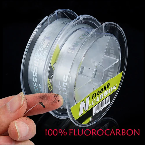 Línea de pesca de fluorocarbono 100% de 100M, líder de pesca con mosca de fluorocarbono puro, fibra de carbono, pesca de carpa de hundimiento rápido