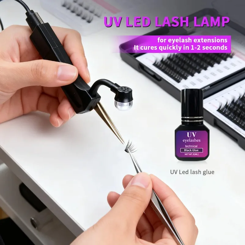 Handheld Tweezers Light LED Eyelash Light UV Eyelash Light Portable Mini Glue Quick Curing Tools