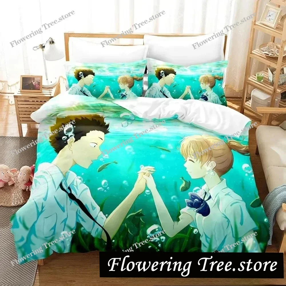 

3D Print Anime A Silent Voice Bedding Set Boys Girls Twin Queen King Size Duvet Cover Pillowcase Bed boys Adult