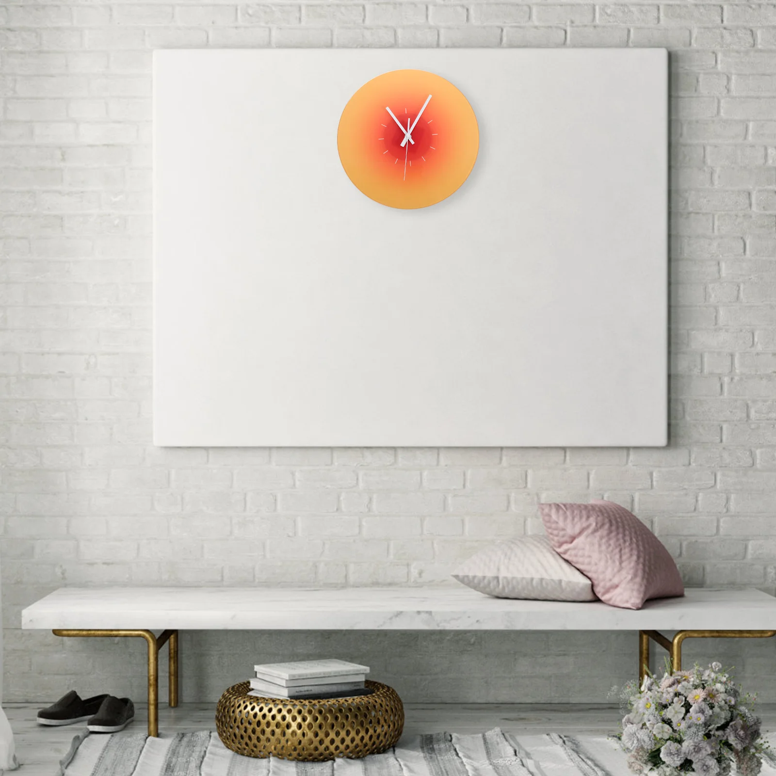 

Gradient Glass Wall Clock Operated Silent Hanging Decorative Modern For Home Office Decor Wall Ornament Living
