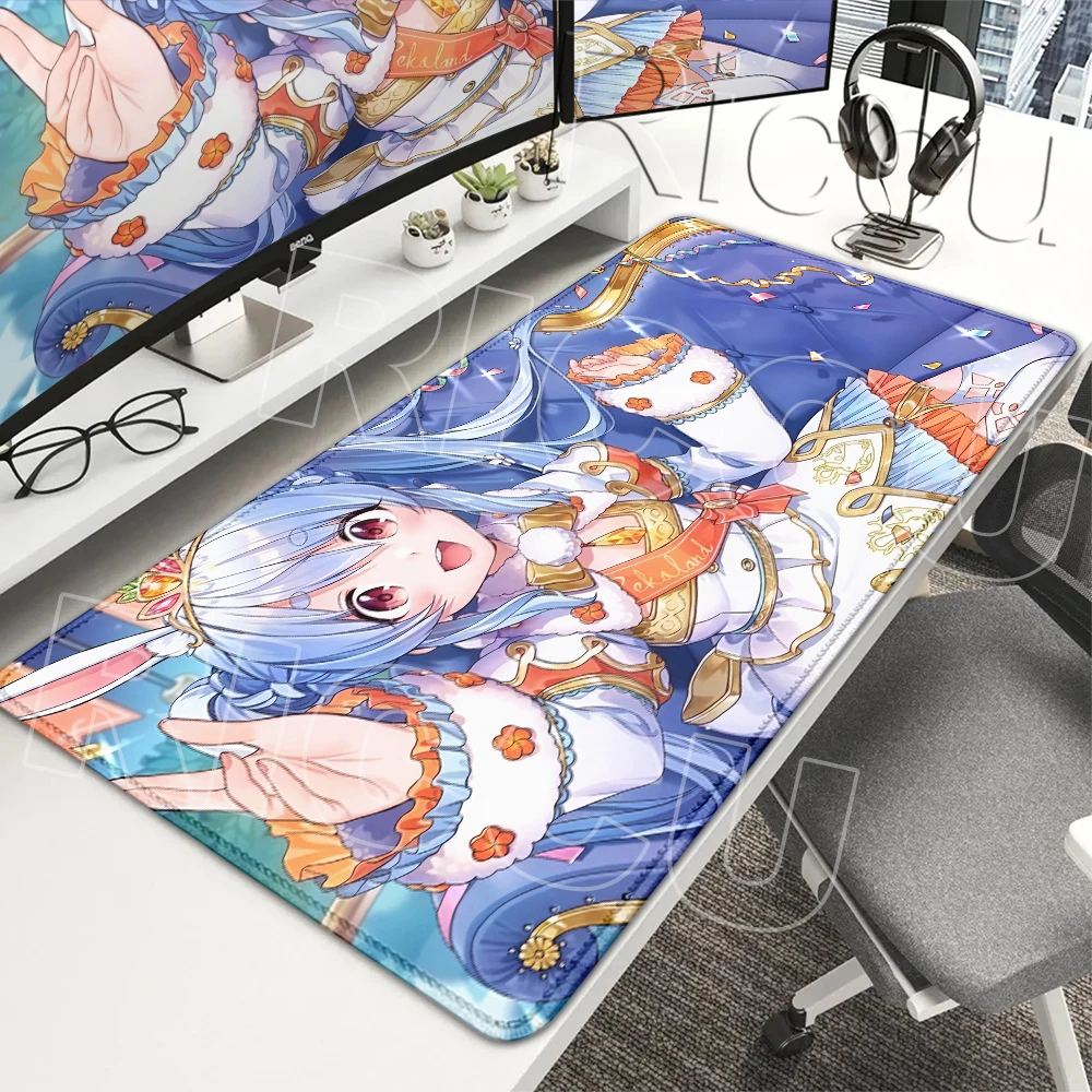 Anime Rabbit Girl Usada Pekora Mouse Pads Keyboard Gaming Speed Accessories Hololive XXL Gamer E-Sport Computer Anti-slip Carpet